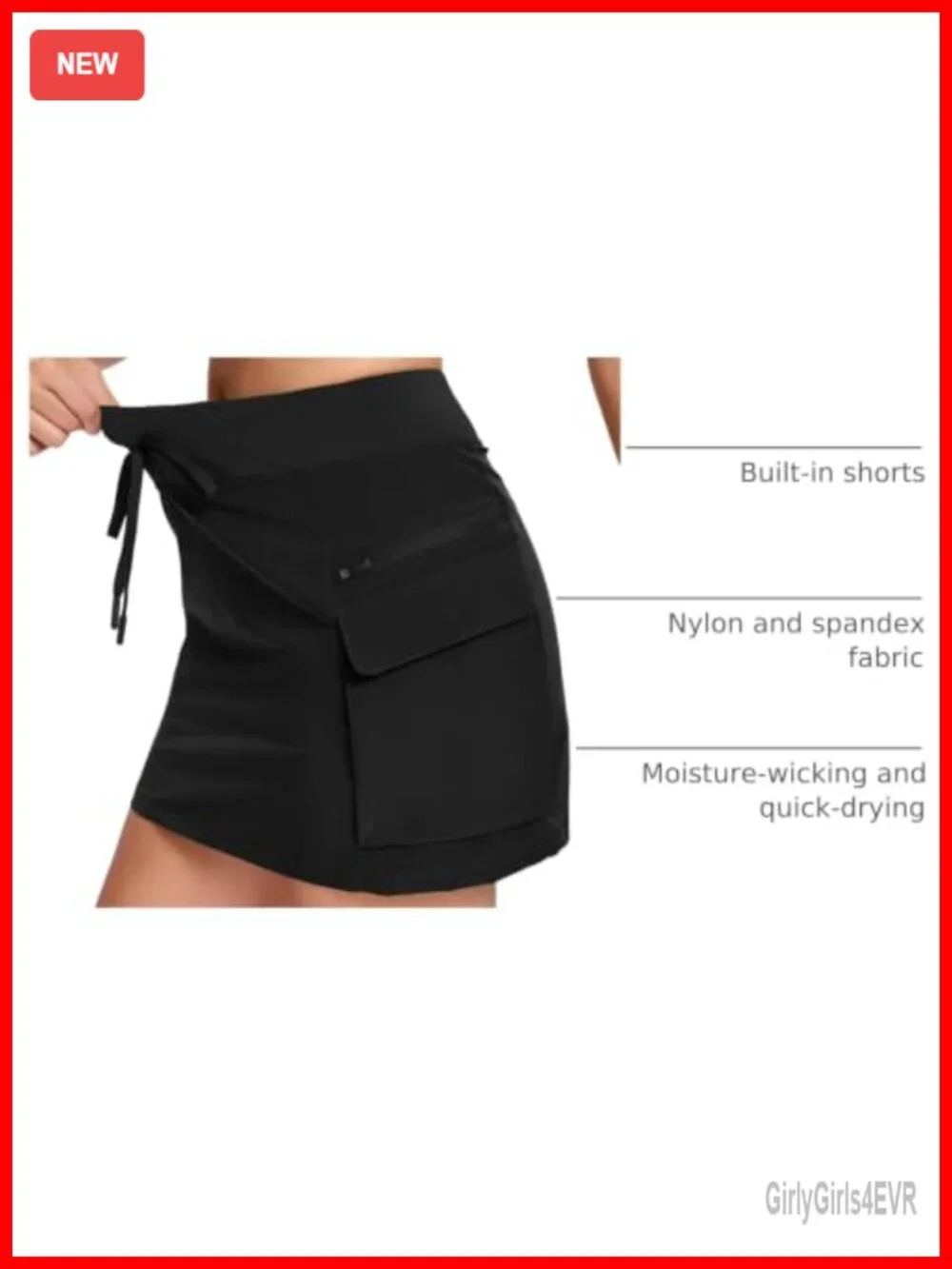 High Waisted Mini Skort with Zipper Pockets Athletic Golf Hiking Skirt 79%